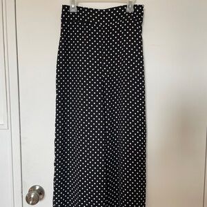 Zara Black Maxi Skirt with White Polka Dots